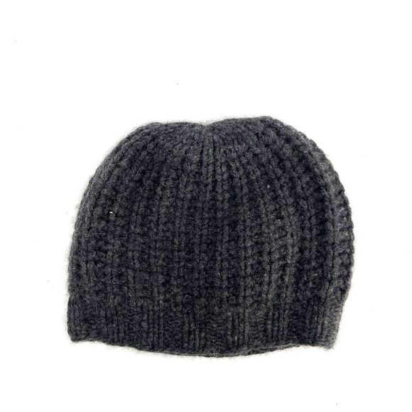 White + Warren Hat Cashmere Gray Plush Rib Beanie Winter Outdoor Knit Crochet - Picture 2 of 6